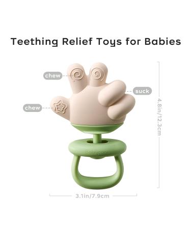 Buy Green Finger Baby Teething Toys - Silicone Rattles for 3-12 Months | Best Teething Relief Chew Toys - Buy Online on GoSupps.com