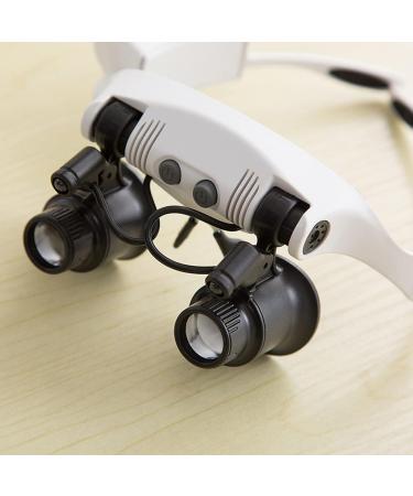 Magnifying Glasses Jewelry Loupe Eyewear Miniature Magnifying Glass Loop 15x 20x 25x Magnifier Headset Hands Free Magnifying Glasses with Light for Close Work Hands Free for Crafts Small Gift - Buy Online on GoSupps.com