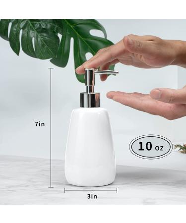 TOOZFO White Ceramics Hand Soap Dispenser 10oz300ml Elegant Pump Top for Bathroom - Empty Shampoo Bottles - Buy Online on GoSupps.com