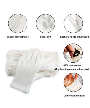 Plain White 100% Cotton Gloves for Eczema - 24 Pairs Small Bulk Dry Hand Therapy Gloves for Women - Moisturizing Night Sleeping Gloves - Buy Online on GoSupps.com