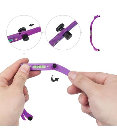 Eyebrow Marker Ruler Adjustable Clean Eyebrow Mapping Ruler Foldable Lock Design Aluminum Cotton Thread for Salon (Purple) - Buy Online on GoSupps.com