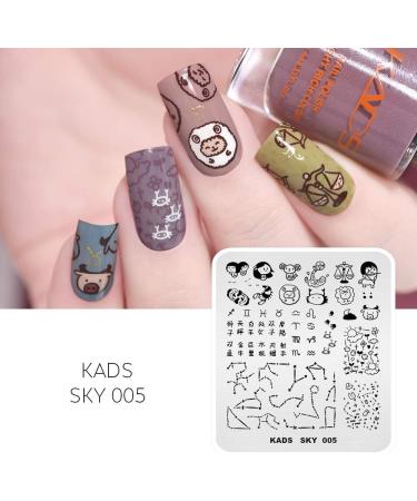Alexnailart Nail Stamping Plates | Nail Art Templates & Design Tools for Perfect Manicures - SKY 005 - Buy Online on GoSupps.com