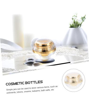 POPETPOP Cream Bottle Refillable Makeup Jars Small Pot Jar Refillable Bottle Empty Sample Container Clear Skincare Makeup Cream Sub Jar Glass Pp Inner Cover Travel Multipurpose 7.1X6X6CM Golden - Buy Online on GoSupps.com