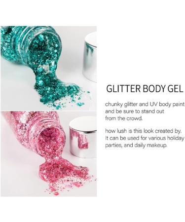 Mermaid Sequins Body Glitter Gel - Long Lasting Glitter for Face, Body, Hair & Eyes - Music Festival & Party Glitter - Easy to Remove (White) - Buy Online on GoSupps.com
