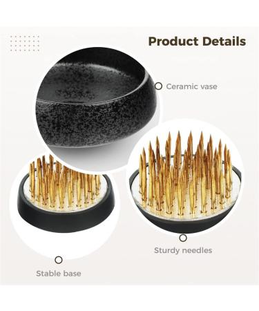 Homaisson Japanese Ikebana Kit - Ceramic Flower Vase & Frog Holder Set - Buy Online on GoSupps.com