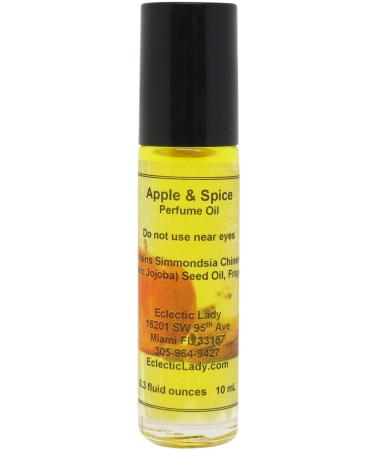 Apple and Spice Perfume Oil 0.3 Oz Portable Roll-On Fragrance with Long-Lasting Scent Delightful Essential Oils and Jojoba Oil For Daily Use 0.3 Fl Oz (Pack of 1)