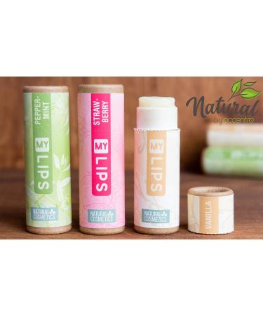 Accentra My Lips Natural Lip Balm - 100% Natural Almond Oil & Cocoa Butter - Strawberry Scented Lip Care (10g) - Buy Online on GoSupps.com