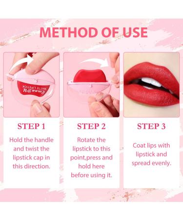 3Pcs Dark Ruby Deep Rose Red Matte Velvet Lazy Lipstick Set - Long Lasting Waterproof Smudge Proof Lip Stick Packs for Women - Buy Online on GoSupps.com