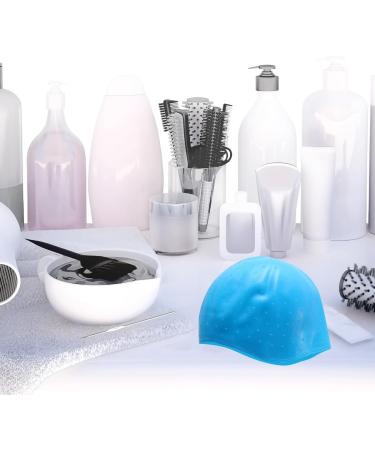 Bonnet de Teinture Capillaire en Silicone Bleu Perfor avec Aiguilles pour Coloration Cheveux Outil Professionnel pour Salon de Coiffure Bonnet de Coiffure R utilisable pour - Buy Online on GoSupps.com
