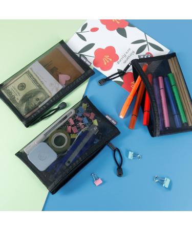 HRX Small Mesh Cosmetic Bags Set - 6pcs Black Zipper Pouches for Travel, Makeup & Organizing - Buy Online on GoSupps.com