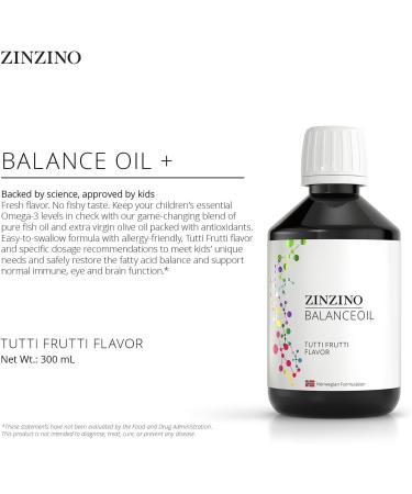 Zinzino - BalanceOil+ Tutti Frutti - Fish Oil Supplement for Kids with Extra Virgin Olive Oil Omega-3 (EPA+DHA) Olive Polyphenols - (300 ml) - Buy Online on GoSupps.com