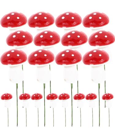 TOYANDONA 20pcs Mushroom Cake Toppers Mushroom Cake Picks Cupcake Toppers Birthday Cake Toppers Baby Cakes Mushroom Foams Topper Cute Woodland Theme Baby Shower Decorations Baby Cake Decor Red-2.5cm