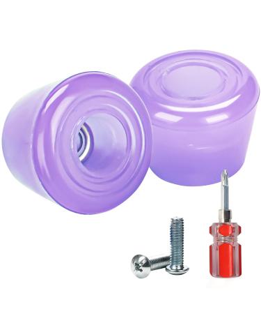 Nezylaf 2 Pcs Roller Skate Toe Stoppers Brake Block Shoes Holder with Screw Arbor with Nuts Mini Wrench, Double-Row Roller Skating Brake Jam Plugs Violet
