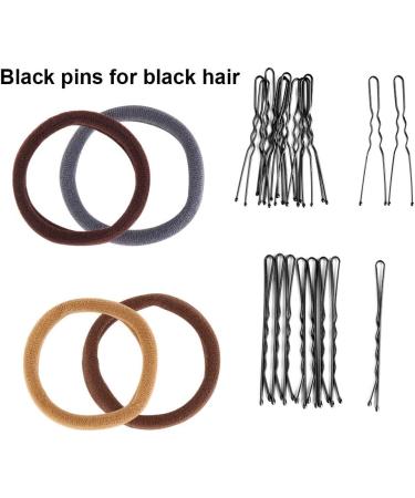 Donut Hair Bun Maker Set Zingso 4 Pcs Women Girls Hair Accessories Ring Style Mesh Donut Hair Bun Shaper Maker Set with Hair Elastic Bands Hair Pins for Dance Ballet Chignon (Black) - Buy Online on GoSupps.com