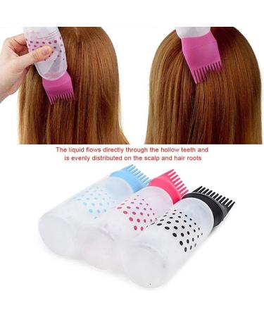 BOKIOESDE Home Barber Shop Portable Hair Dye Applicator Bottle Reusable Washable Filling Brush Dispenser with Scales Hairstyling Red - Buy Online on GoSupps.com