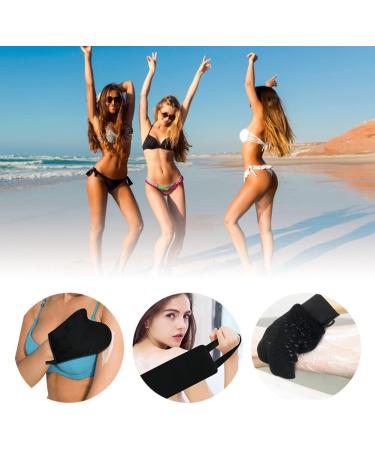 Self Tanning Mitt & Back Lotion Applicator Kit - 3 Pack Exfoliating Gloves & Clean Skin Brush for Perfect Fake Bake Tan - Buy Online on GoSupps.com