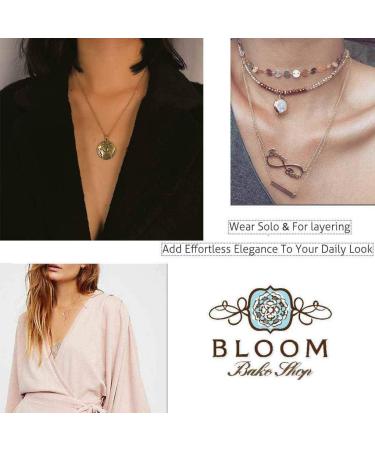 Olbye Gold Map Medallion Pendant Necklace - Minimalist Choker Jewelry for Women & Girls | International Shipping - Buy Online on GoSupps.com