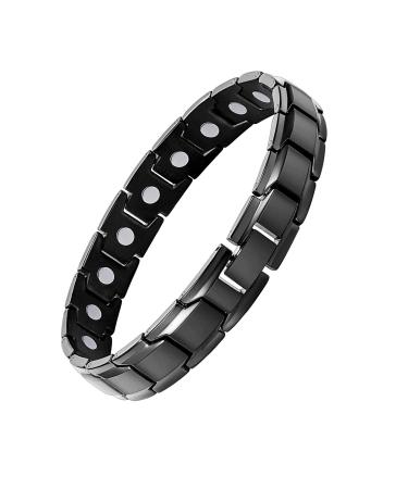 Jeracol Titanium Steel Magnetic Bracelets for Men Magnetic Wristband with Ultra Strength Magnets Wristband Length Adjustable Magnetic Brazaletes with Free Links Removal Tool & Gift Box Black - Buy Online on GoSupps.com