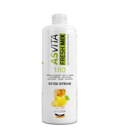 ASVITA Beverage Concentrate Fresh Mix 1:80 - 1L Bottle with Dosing Pump | Sugar-Free Drink Syrup | 26 Delicious Flavors (Iced Tea Lemon) - International Shipping - Buy Online on GoSupps.com