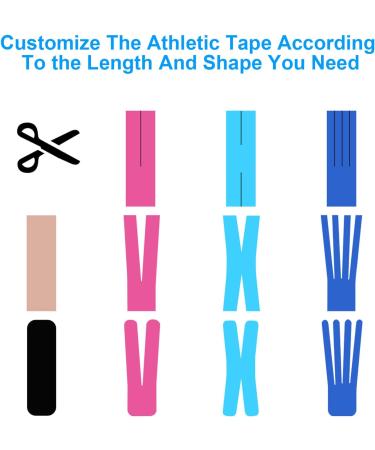 Kinesiology Tape - 6 Rolls Set Lychee Elastic Therapeutic Sports Tape for Shoulder Knee Elbow Pain Relief Latex Free Water Resistant Breathable 2" x 16.4 feet Per Roll (Light Blue) - Buy Online on GoSupps.com