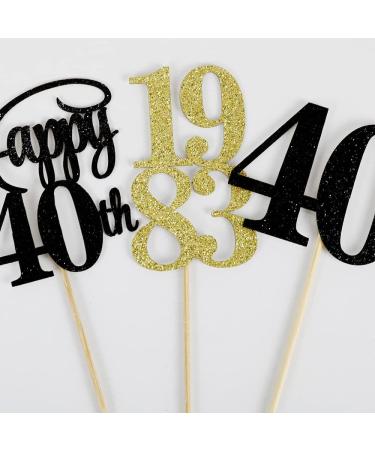 40th Birthday Cupcake Toppers Straight Outta 1983 Cupcake Toppers Happy 40th Birthday Decoration 40 Fabulous Decoration 40th Wedding Anniversary /Straight Outta 1983 Cupcake Topper (Black gold1) - Buy Online on GoSupps.com