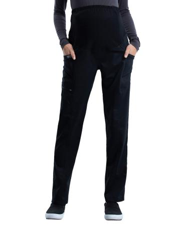 Cherokee Women Scrubs Pant Workwear Revolution Maternity Straight Leg WW155 Medium Black