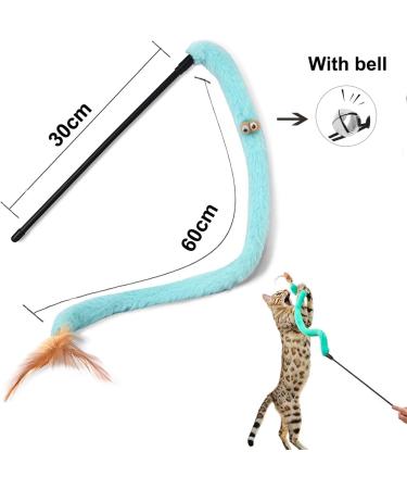 GingerUPer Cat Toy Cat Feather Toys Cat Teaser Wand and Cat Rainbow Wand Interactive Cat Toys for Indoor Cats Adult Kitten(6 Pack) Yellow - Buy Online on GoSupps.com