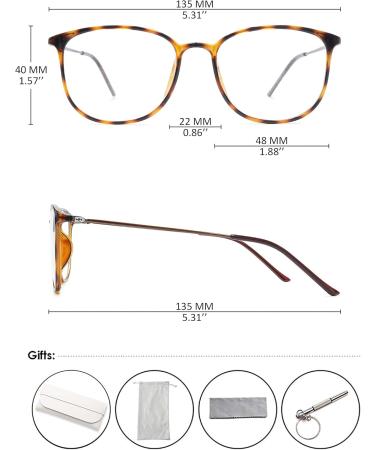 Buy Koosufa Classic Retro Glasses Frames - Ultra Light TR90 Thin Panto Glasses for Men & Women - Stylish Nerd Glasses with Case in Leopard Print - International Shipping Available - Buy Online on GoSupps.com