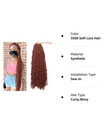 ZRQ 24 Inch Ginger Soft Locs Crochet Hair - 6 Packs Pre-looped Goddess Locs Curly Wavy 350 Crochet Locs. Synthetic Copper Red Afro Roots Dreadlocks Hair Extensions - Buy Online on GoSupps.com