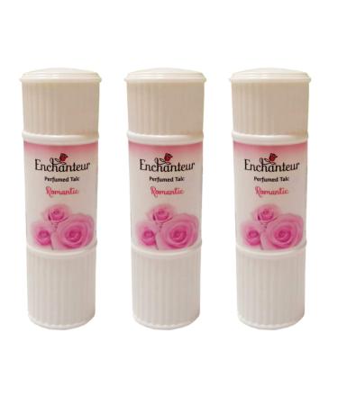 (3Pack) Romantic Body Perfumed Talc 100 G The Exotic Sensual Fragrance of Bulgarian Rose and White Jasmine // by Benjawan Shop