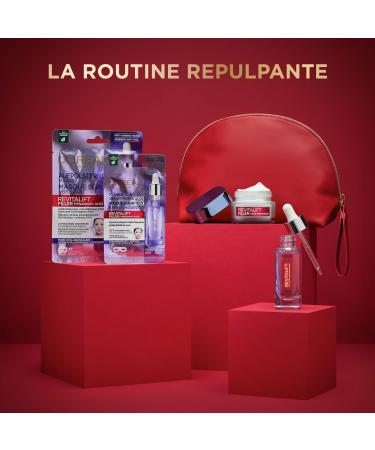 L'Or al Paris Plumping Routine Gift Kit Pure Hyaluronic Acid Hydration Volume & Firmness Anti-Wrinkle Serum Revolumizing Cream & 2 Serum Masks Revitalift Filler 4 products - Buy Online on GoSupps.com