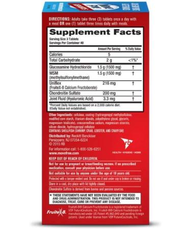 Move Free Advanced Plus MSM 120 tablets - Joint Health Supplement with Glucosamine and Chondroitin (Pack of 12) - Buy Online on GoSupps.com
