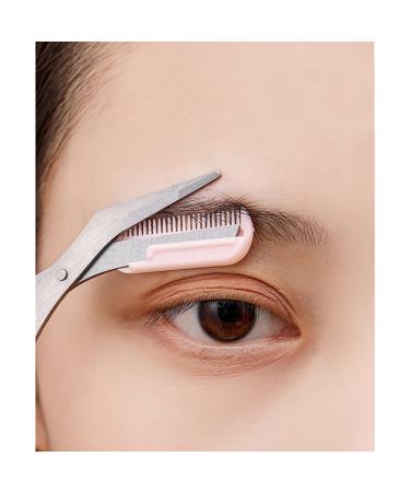 Premium Eyebrow Scissors Set with Comb - Pink Eyebrow Grooming Kit for Women & Men | Precision Scissors & Comb for Perfect Eyebrows - Buy Online on GoSupps.com