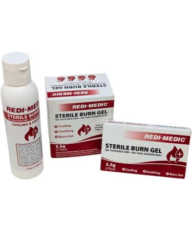 Redi-Medic Sterile Burn Dressing Cooling Soothing Burn Gel Packetgs for Sunburn Scalds Emergencies (3.5g 25/PK) - Buy Online on GoSupps.com
