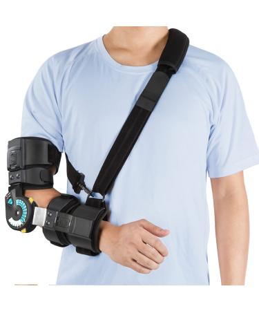 Hinged ROM Elbow Brace Post OP Elbow Brace with Strap Stabilizer Splint Arm Injury Recovery Surgery Support Fracture Rehabilitation Right Hand