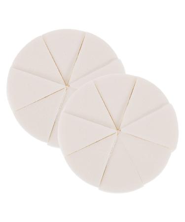 Makeup Puff 2 Sets Triangular Sponge Puff Triangle Powder Puff Triangle Cosmetic Sponge Fan-shaped Makeup Sponge Makeup Pads 8.00X8.00X2.00CM White