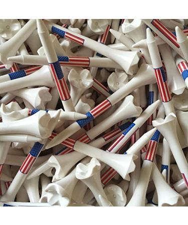 AMZPRO 100 3 1/4" Pride Evolution USA American Flag Golf Tees White Wholesale.