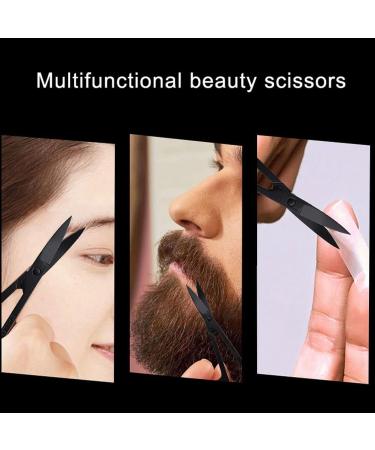 Stainless Steel Eyebrow Scissors with Comb Tweezer - Curved Small Trimmer for Facial Grooming - Mother's Day Gift - Buy Online on GoSupps.com