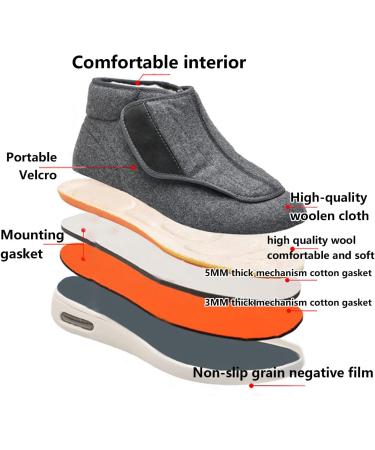 LGZY Diabetic Shoes for Men and Women | Wide Width Support for Swollen Feet, Edema & Plantar Fasciitis | Grey - Size 37 EU - Buy Online on GoSupps.com