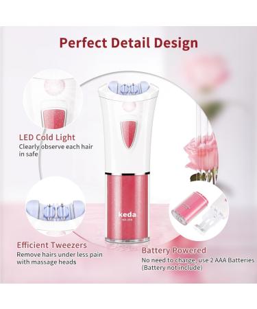 Epilators for Women - Portable Hair Removal Device | Glamorous Skin Electric Epilator with LED Cold Light for Face Bikini Line Armpits Arms Legs & Chin - Buy Online on GoSupps.com