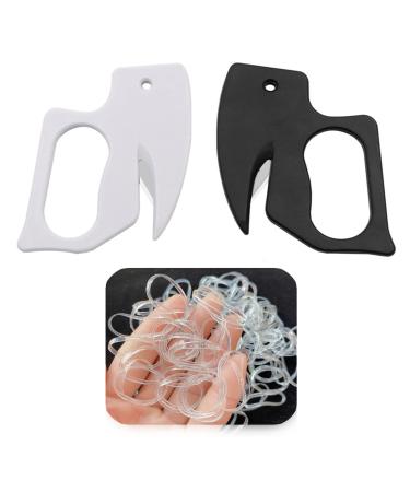 Elastic Hair Tie Cutter for Kids 2pc Elastic Rubber Bands Cutter for Hair Tie Remover Tool Accessories-50pc Clear Elastic Hair Rubber Bands for Hair