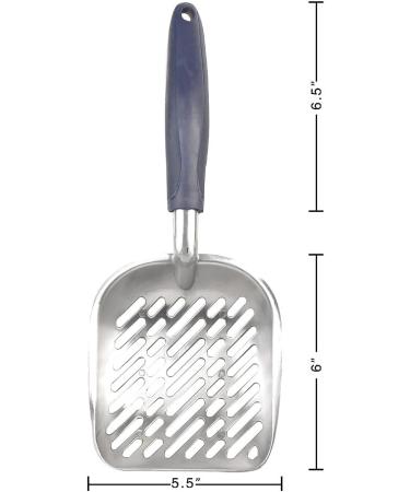 Large Metal Cat Litter Box Scoop Stainless Aluminum Alloys 13.8"*5.5"*1.8" (Blue Handle) - Buy Online on GoSupps.com