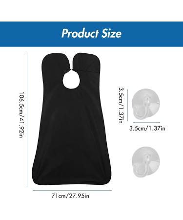 Buy PZJFH Waterproof Beard Apron for Men - Shaving Cloak with Suction Cups 106.5x71cm Black | International Shipping Available - Buy Online on GoSupps.com