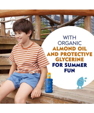 NIVEA SUN Kids Protect & Care SPF 50+ Coloured Spray - 200ml - Buy Online on GoSupps.com
