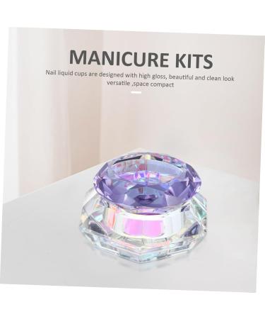 DOITOOL Nail Art Crystal Cup Manicure Glass Jar Empty Sample Jar Glass Paint Jar Nail Acrylic Dish Big Crystal Glass Jars Nails Powder Storage Jar Lipstick Glass Jar Purple Cover Diamond 6.5x8cm Purple - Buy Online on GoSupps.com