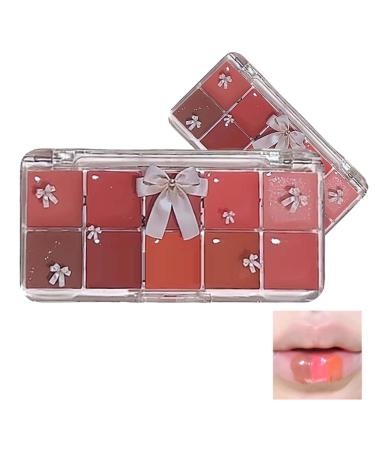 10 Colors Moisturizing Lip Gloss Set, Shiny Jelly Liquid Lipstick, High Shine Glass Finish Nude Colors Shiny Jelly Liquid Lipstick, For Women and Girls