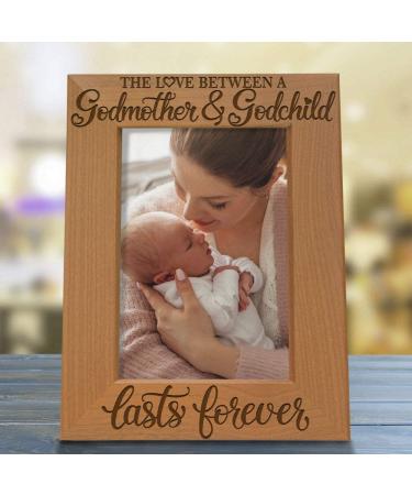 KATE POSH Godmother & Godchild Forever Picture Frame - Baptism Gift from Goddaughter/Godson - Engraved Natural Wood Frame (4x6-Vertical) - Buy Online on GoSupps.com