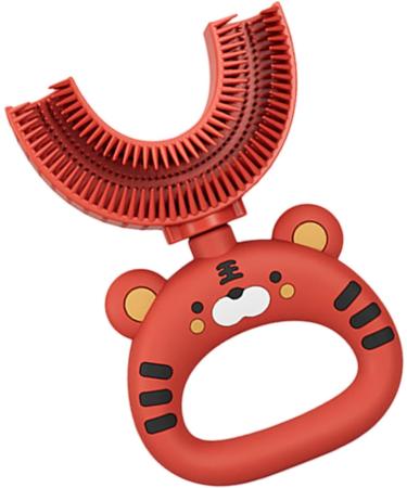 PzuryHG U-Shaped Toothbrush for Kids | Soft Silicone Brush Head 360-Degree Training Extra Soft & Funny Design 1 Pack - Buy Online on GoSupps.com