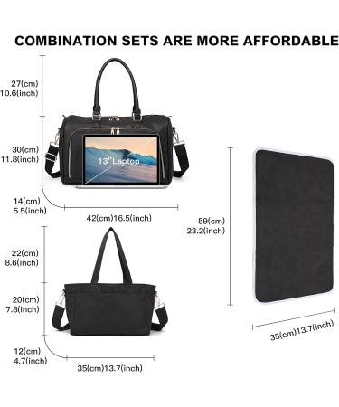 Buy Miss Lulu LT6638 BK Baby Changing Bag | Stylish Black Diaper Bag | International Shipping Available - Buy Online on GoSupps.com