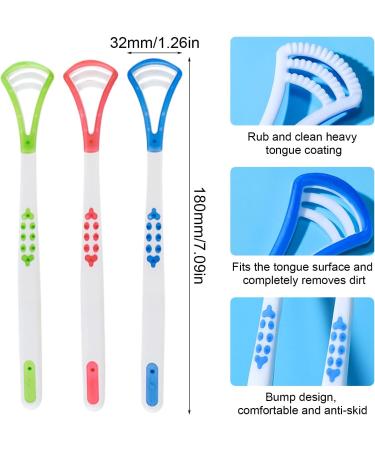 GNCLOUD Tongue Scraper Set - 4 Pcs | Tongue Cleaner Brushes for Adults | Oral Care for Fresh Breath & Mouth Health - Buy Online on GoSupps.com